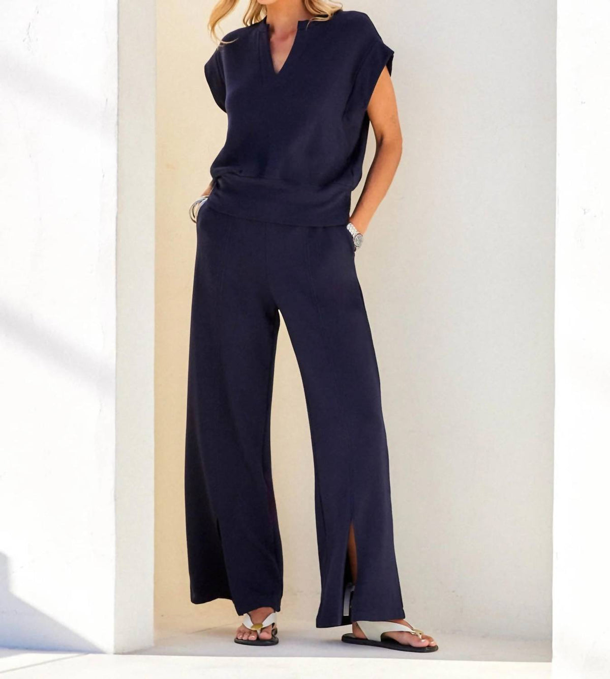Fifteen Twenty - Women's Gabby Front Slit Sweatpants