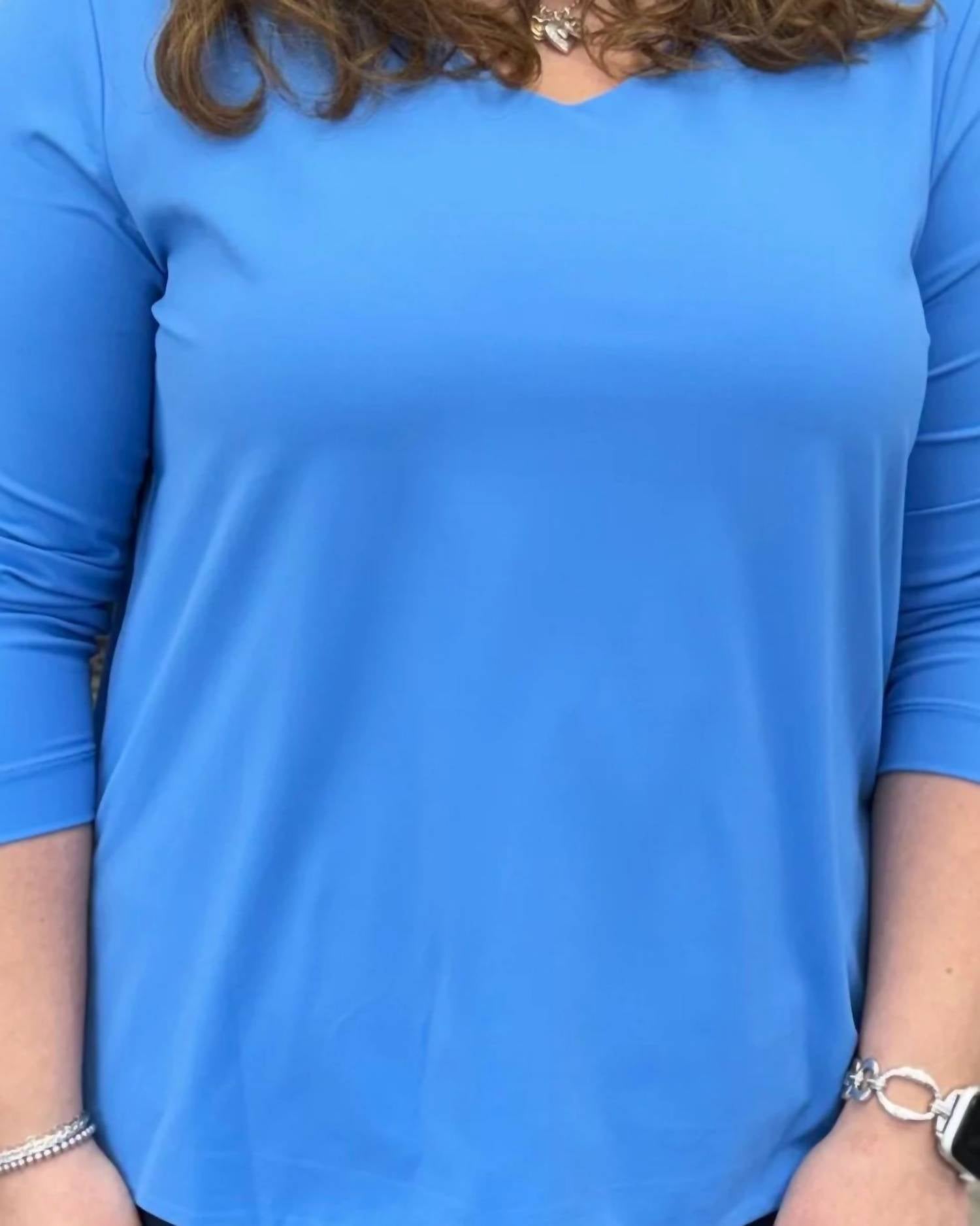 Multiples - 3/4 Sleeve V-neck Top