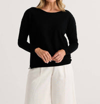 Zaket & Plover - Button Boat Neck Sweater