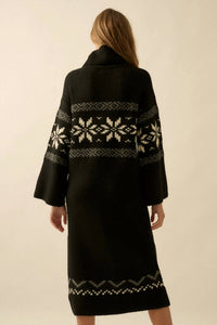 PROMESA Snowflake Sweater Midi Dress in black - women's dress - alternate view