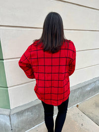 Staccato - Collared Long Sleeve Plaid Shacket