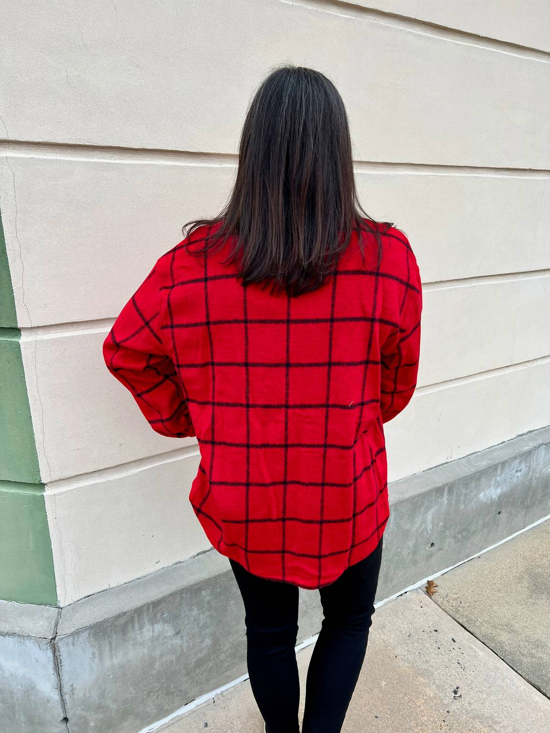 Staccato - Collared Long Sleeve Plaid Shacket