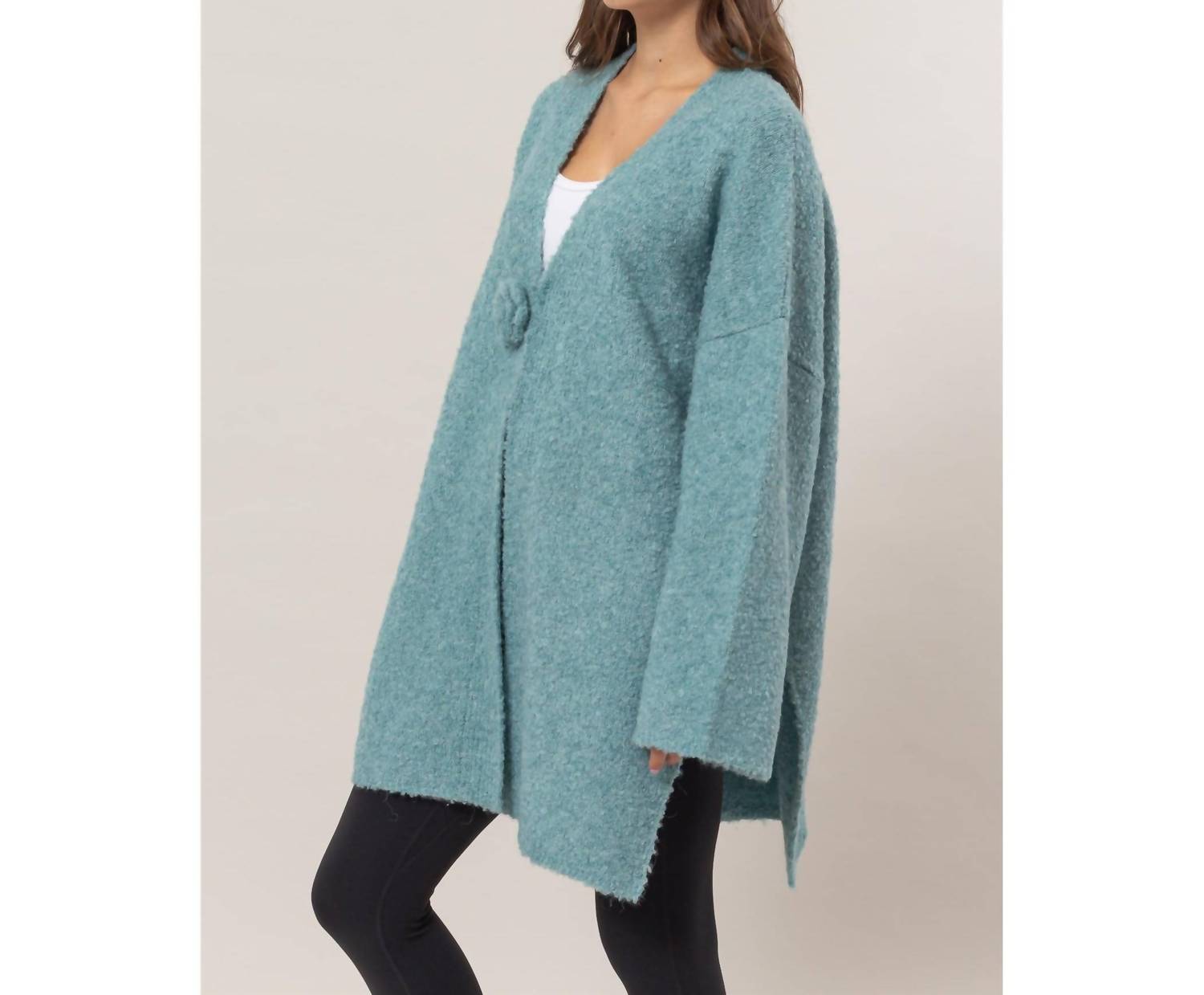 Hyfve - Front Rosette Long Sweater Cardigan
