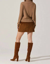 Astr - Glynne V-neck Scarf Cardigan Sweater