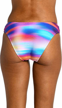 La Blanca Sunset Shores Scoop Front Hipster Bikini Swimsuit Bottom in multi brights - women's swimwear - detail view
