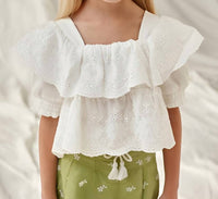 Mayoral - Ruffled Embroidered Top With Skort Set
