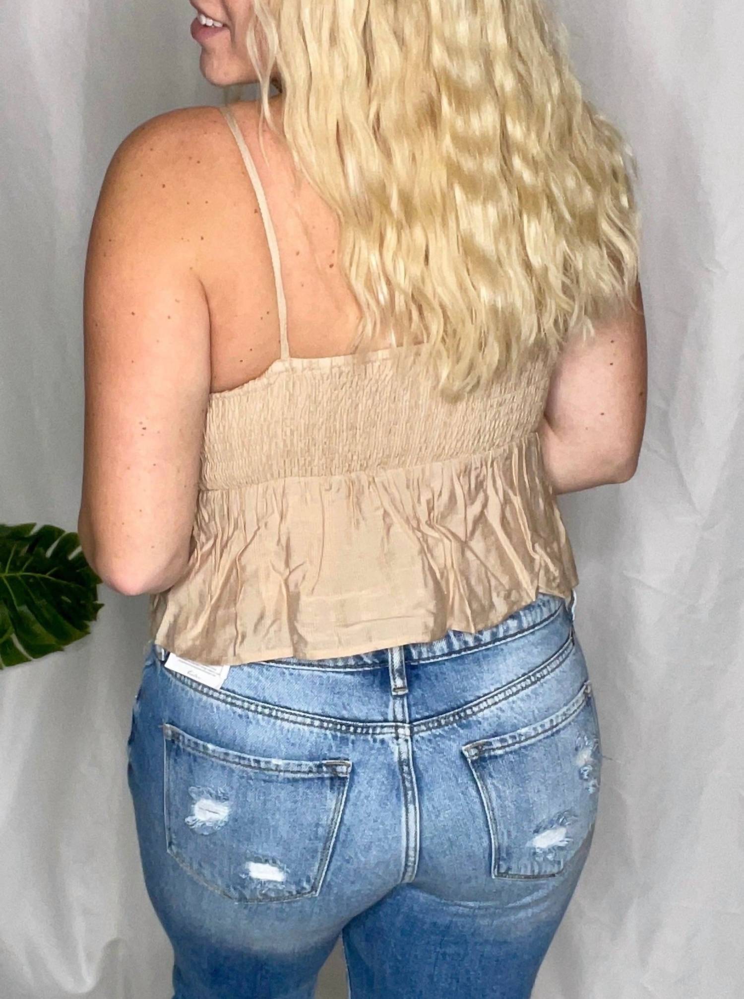 Peach Love - Kaity Tie Strap Crop Top
