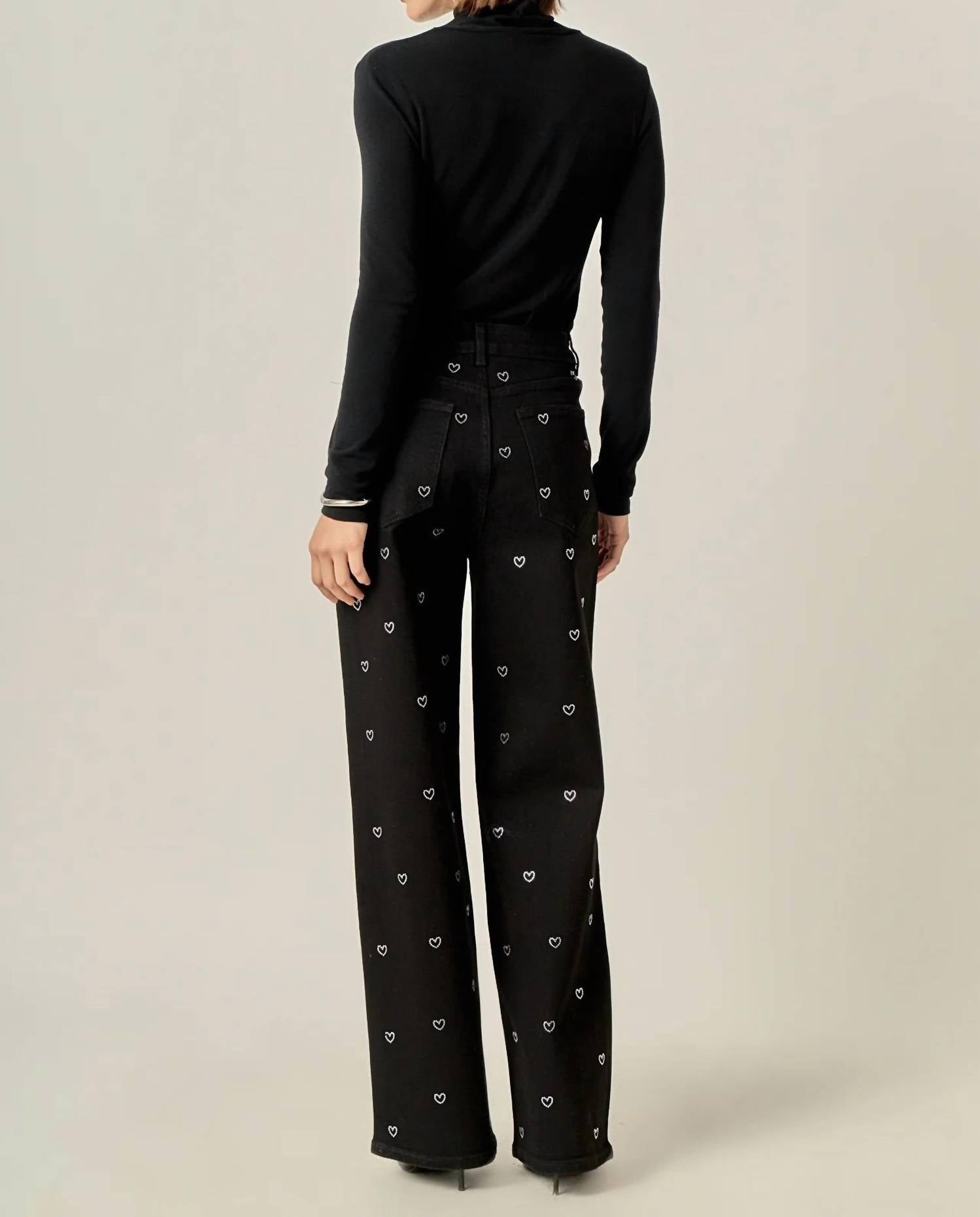 English Factory - Rhinestone Heart Jeans