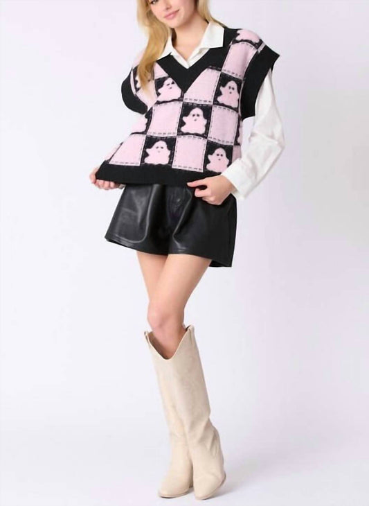 Peach Love - Pinky Boo 3d Yarn Ghost Halloween Vest