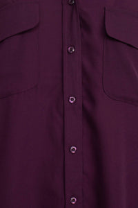 Magaschoni - Collar Neck Long Sleeves Front Button Detail Top