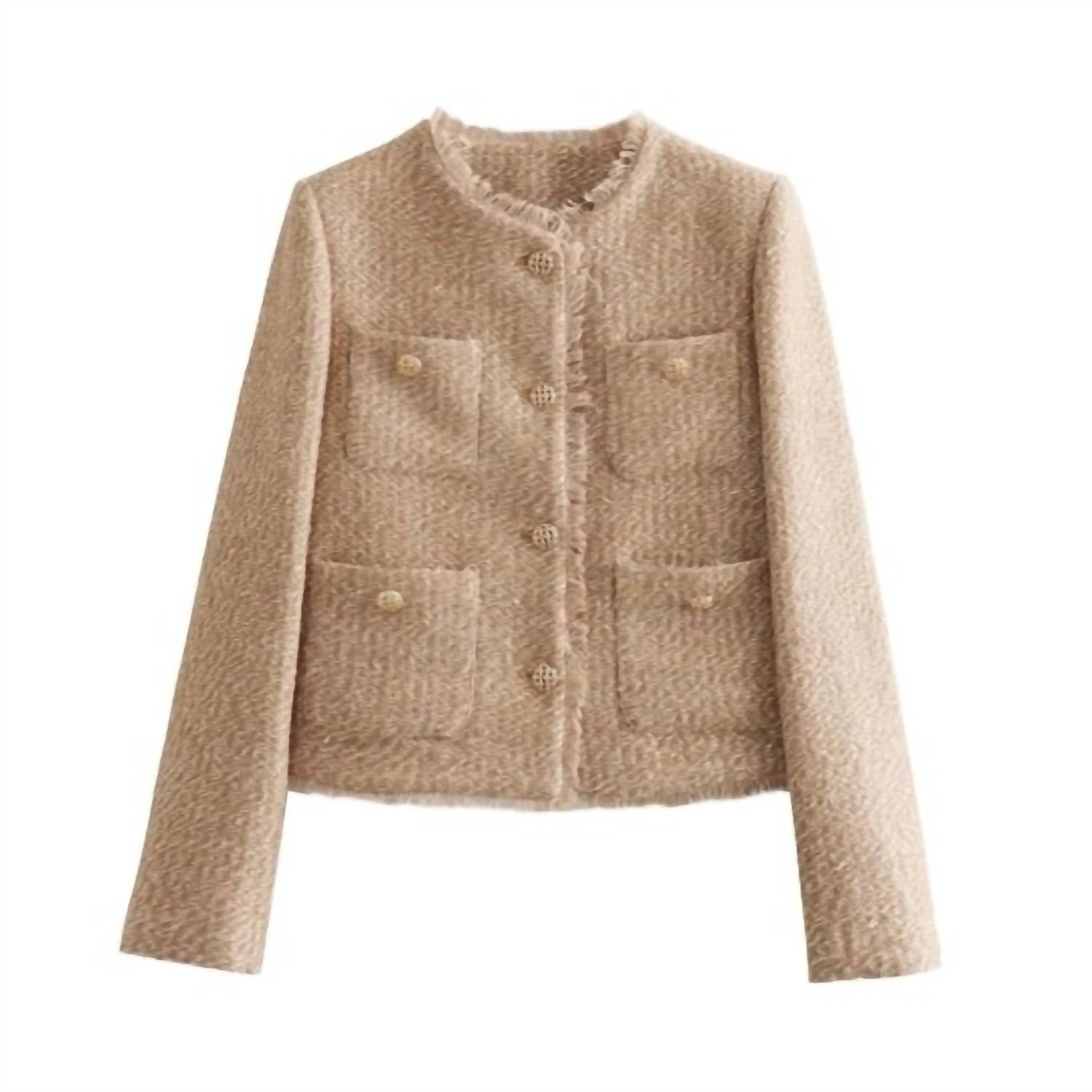 Papermoon - Elegant Vintage Pocket Cropped Jacket