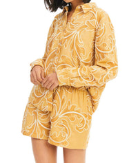 ALLISON NEW YORK Kendra Embroidered Shorts in tuscan tan - women's shorts - detail view