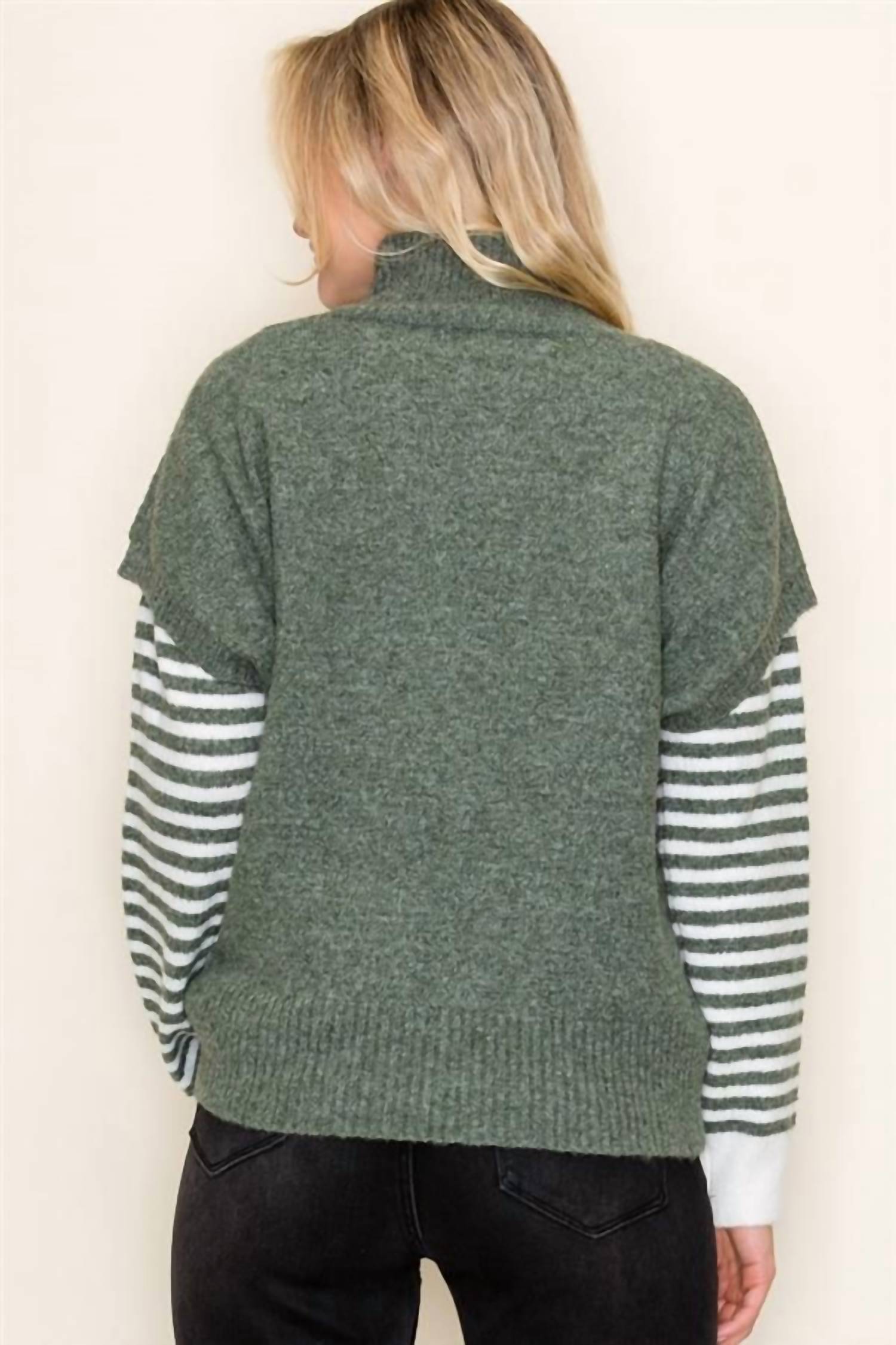 Staccato - Shaw Sage Mock Neck Top