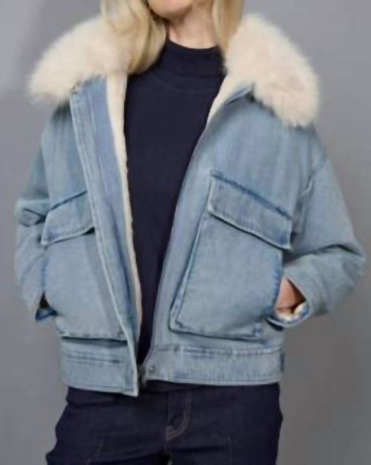 Picadilly - Faux-Fur Trim Zip-Front Jacket