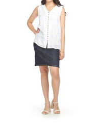 Papillon - Embossed Crinkle Sleeveless Blouse