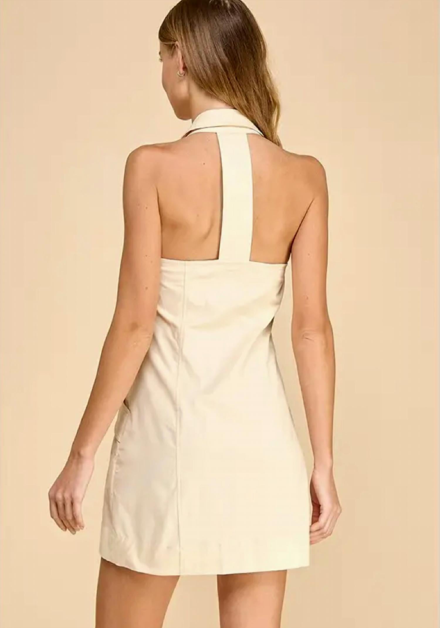 Tcec - Collared T-back Strap Mini Dress