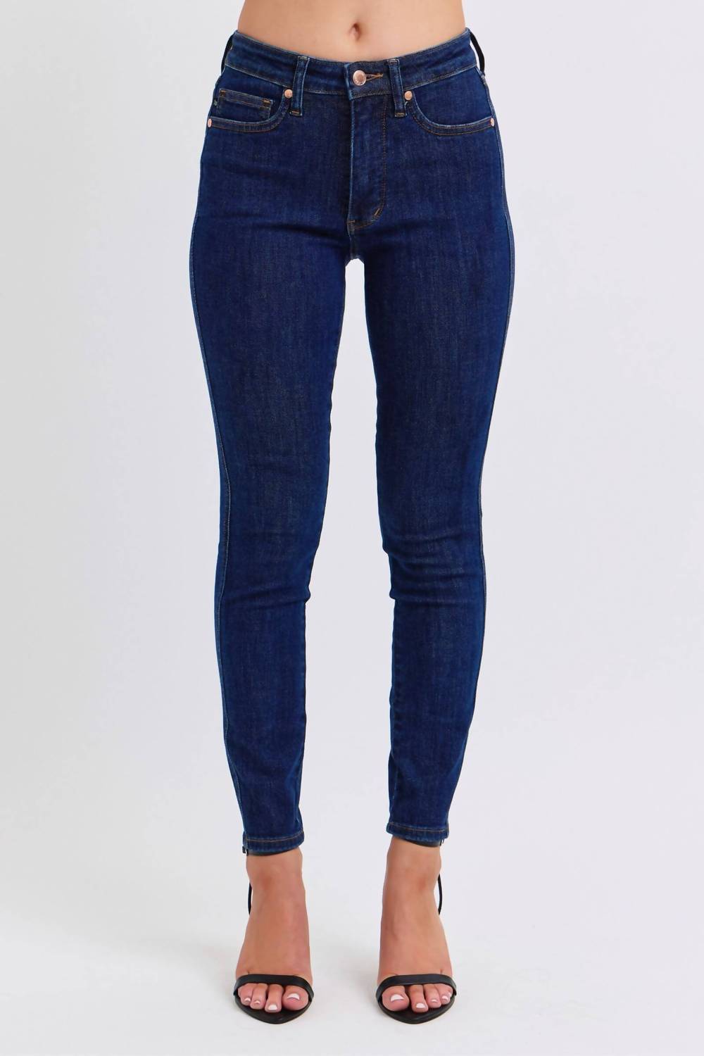 Judy Blue Sleek Sculpt Mid-rise Skinny Jeans in blue - women's jeans