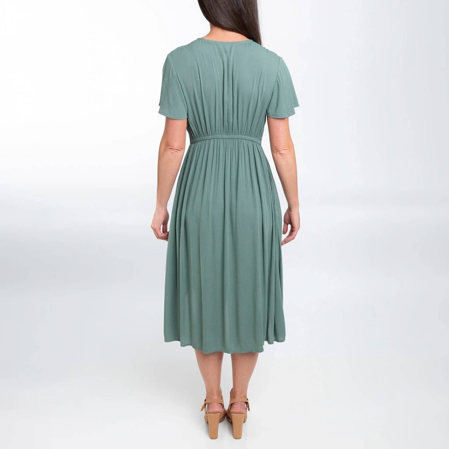Elsie & Zoey - Ayanna V-Neck Short Sleeve Dress