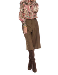CIEBON Lynn Printed Metallic Blouse in burgundy - women's blouse - detail view