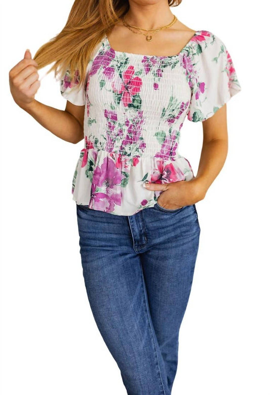 White Birch - Oh So Simple Floral Blouse