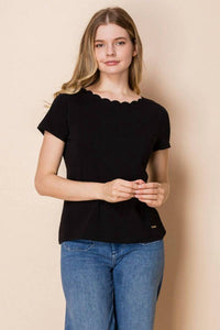 White Birch - Short Sleeve Solid Knit Top