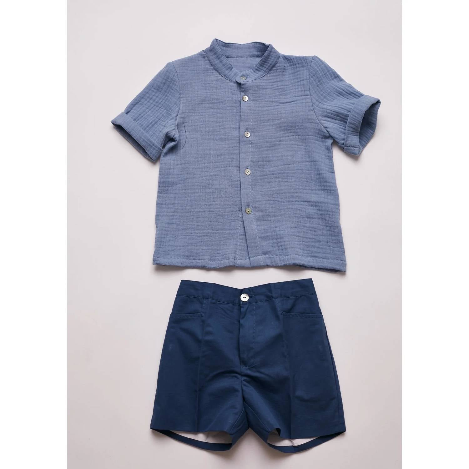 Pi And Pa - Kid's Cotton Blend Shorts Set