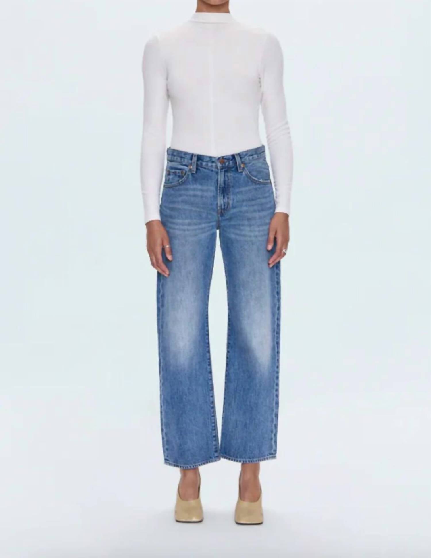 Pistola - Lexi Mid Rise Bowed Straight Jeans