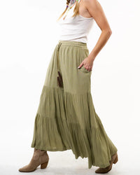 Aratta Dream Palazzo Pants in olive - women's pants - alternate view