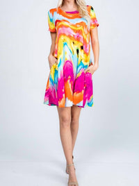 Heimish Usa - Swirling Sunset Swing Dress with Pockets