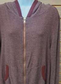 Flawless - Women's Burgundy Soft Pockets Hoodie Sweater