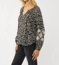 Lovestitch - Embroidered Cuff Raglan Blouse