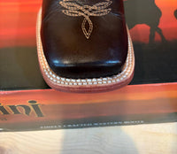 Ferrini Men's Square Toe Boot in brown - men's boots - detail view