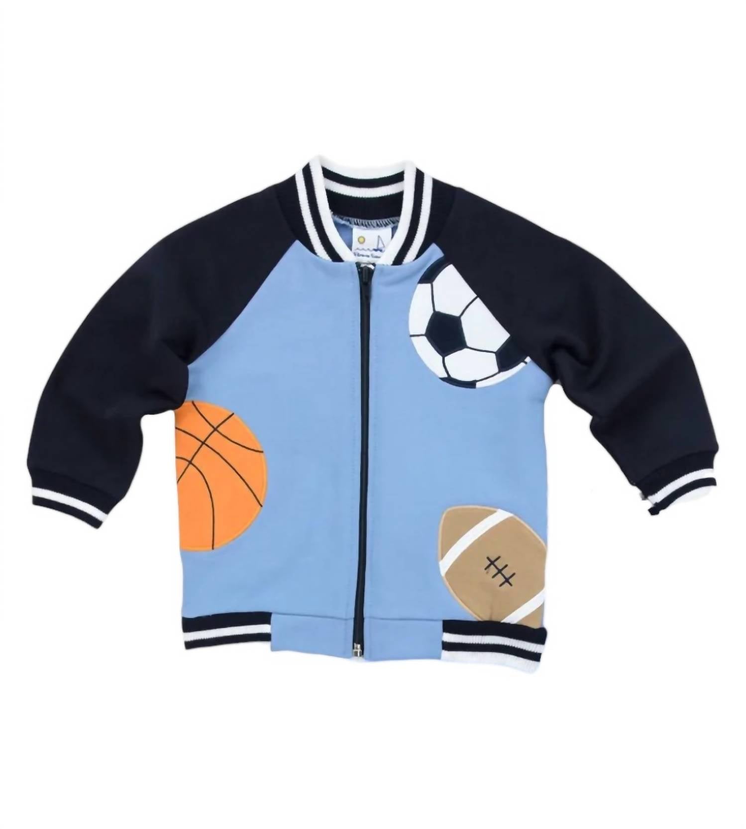 Florence Eiseman Boys' French Terry Jacket With Sport in blue navy - item
