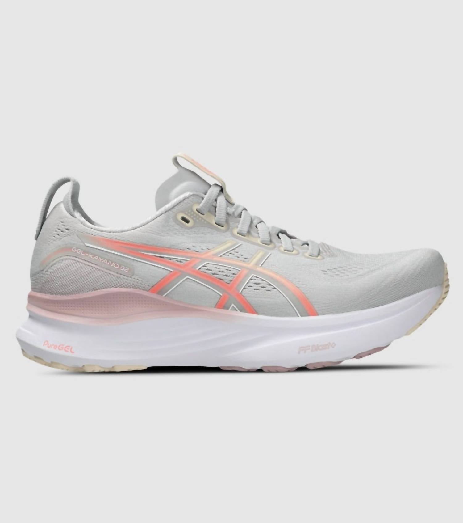 ASICS Women's Gel-kayano 32 Shoe in cloud grey seashell - women's shoe - detail view