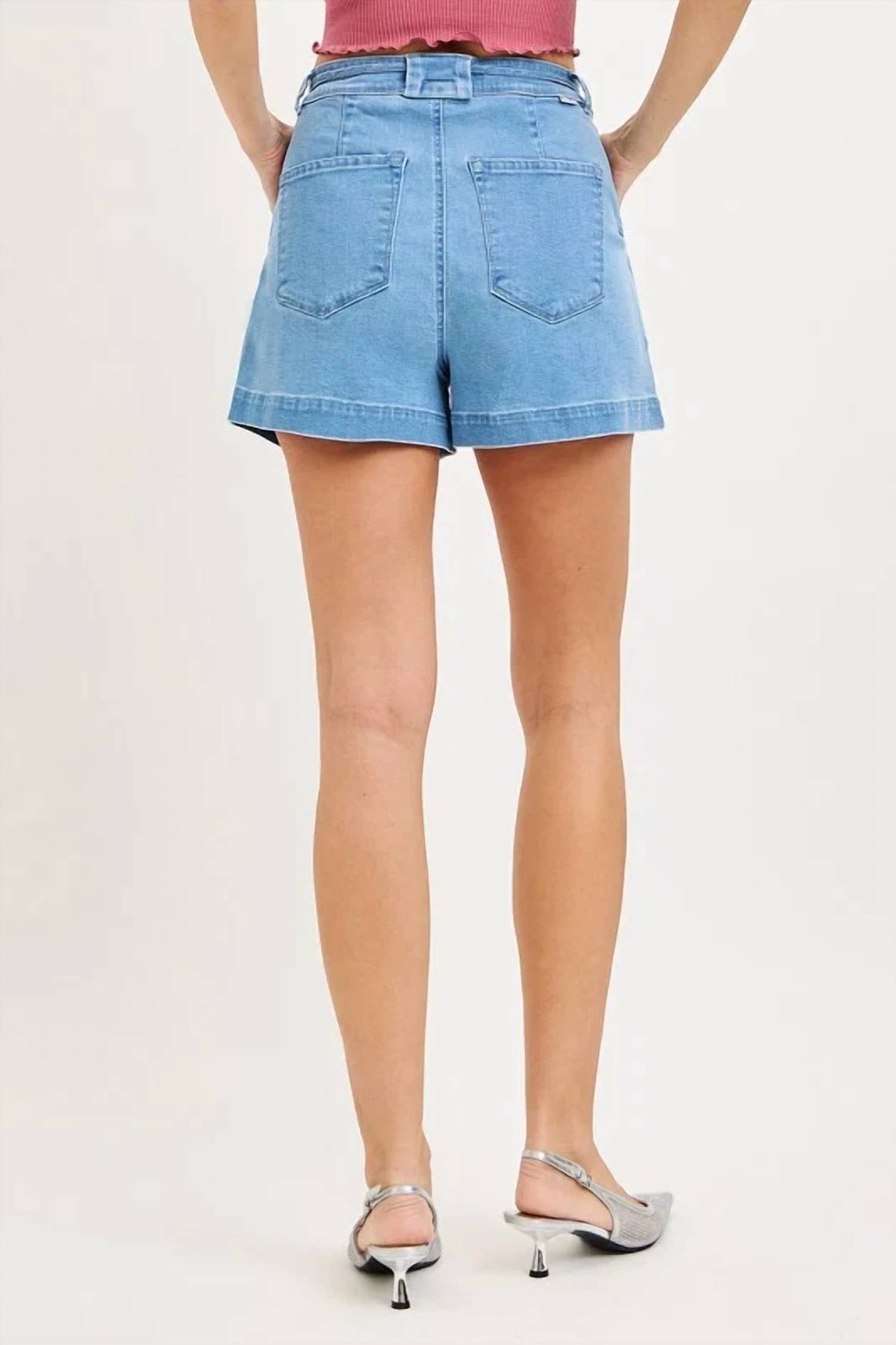 Risen - Easy Breezy Pleated Soft Denim Shorts