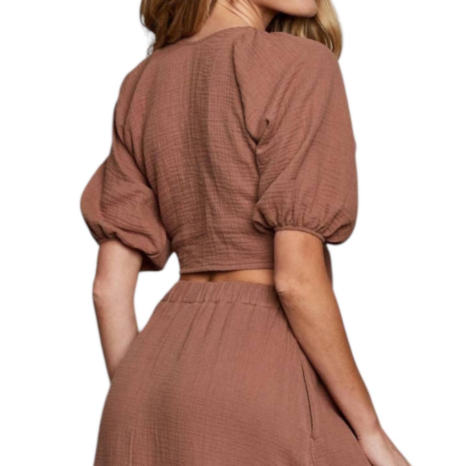 Sunday Ritual - Cleo Tie Front Top