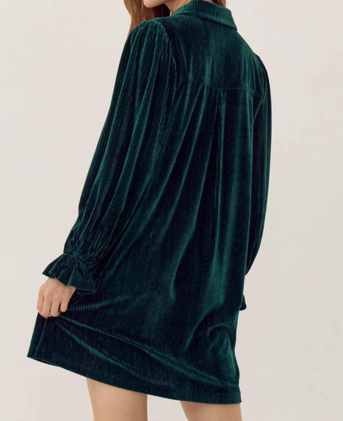 Jodifl - Women's Corduroy Velvet Shirt Dress