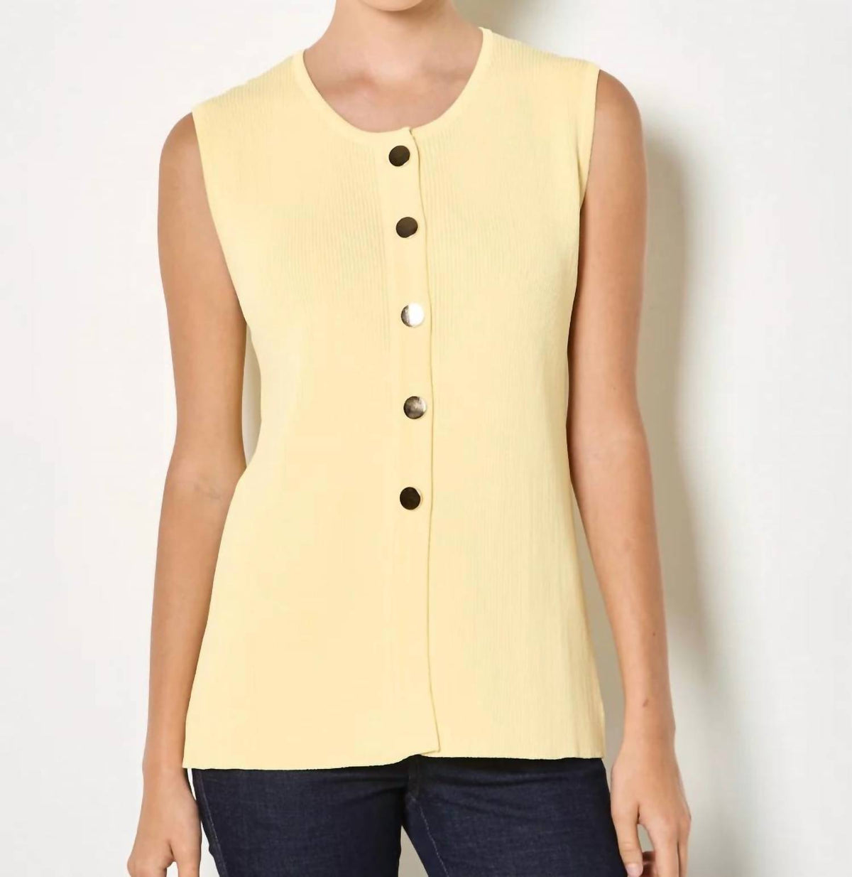 Apricot - Press Stud Sleeveless Top