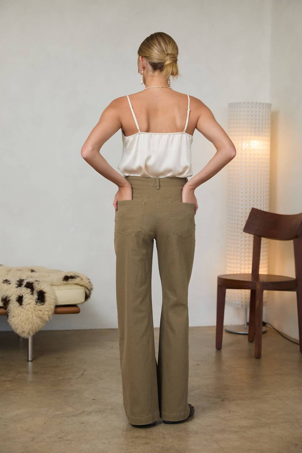 Skies Are Blue - Cotton Twill Straight-leg Pants