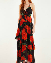 Farm Rio - Latin Roses Flower Layered Maxi Dress