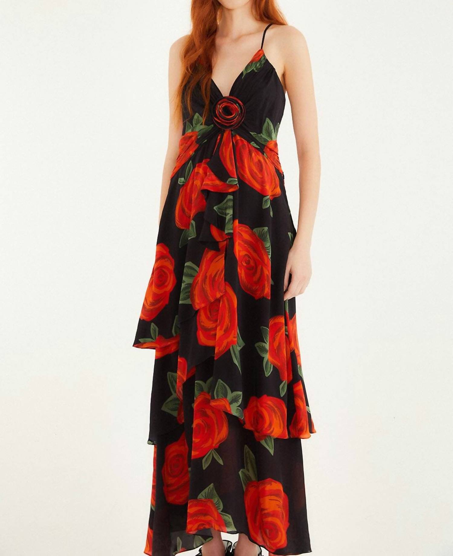 Farm Rio - Latin Roses Flower Layered Maxi Dress