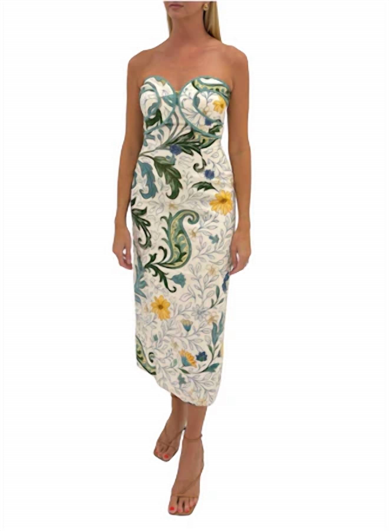 Anna Cate - Hayden Multi Floral Strapless Midi Dress