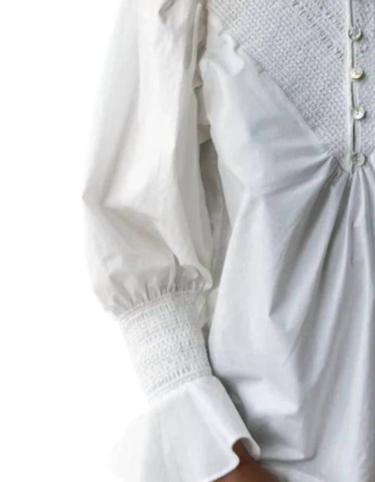 Hope For Flowers - Puffed Sleeves Smocked Shirt