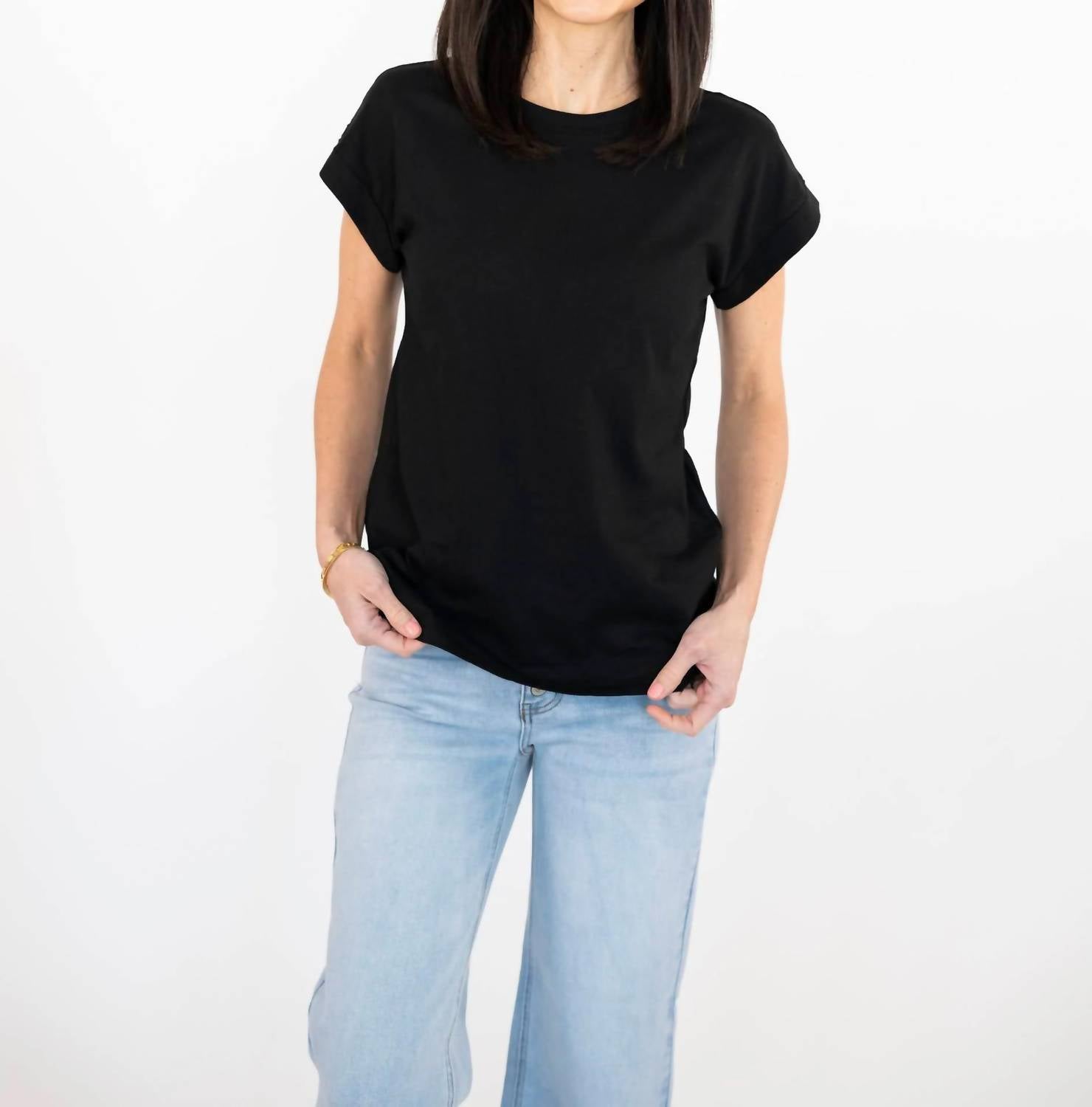 Zenana - Lila Cap Cuffed Sleeve Tee