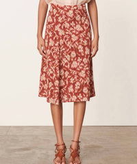vanessabruno Philae Midi Skirt in red - women's skirt