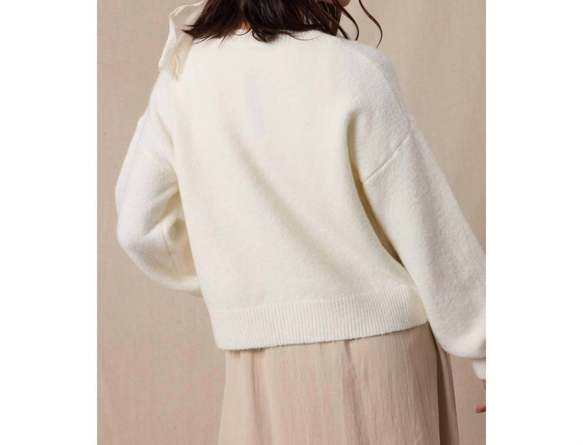 Wishlist - Plaid Bow Brushed Sweater