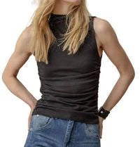 Lilla P - Shirred Mock Neck Tank Top