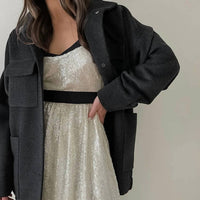HIDDEN Vintage Tweed Jacket in charcoal - women's jacket - view 4