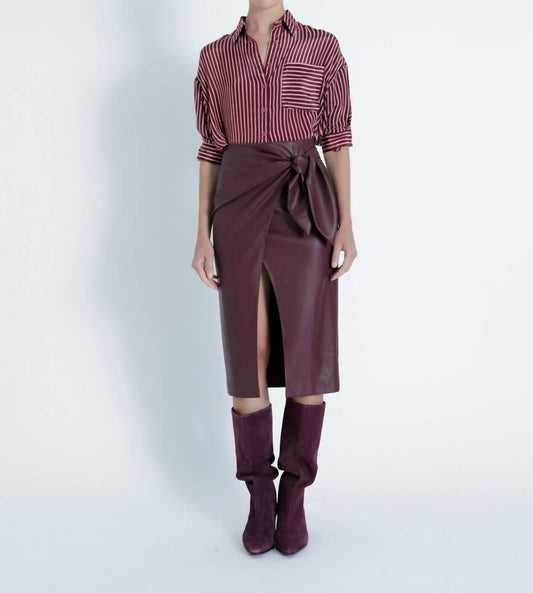 Karina Grimaldi - Sybill Vegan Leather Midi Skirt