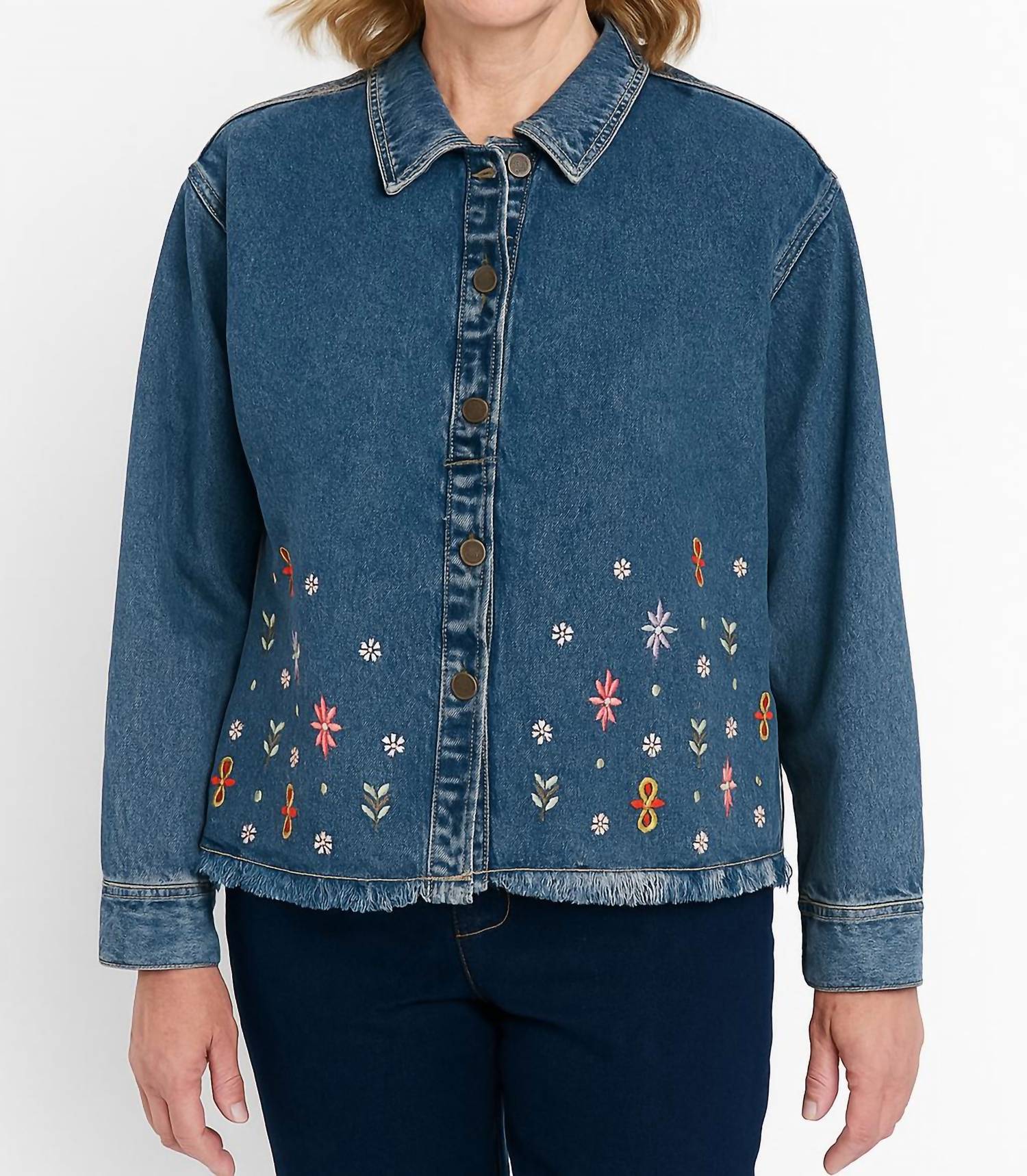 Keren Hart - Embroidered Bloom Denim Jacket
